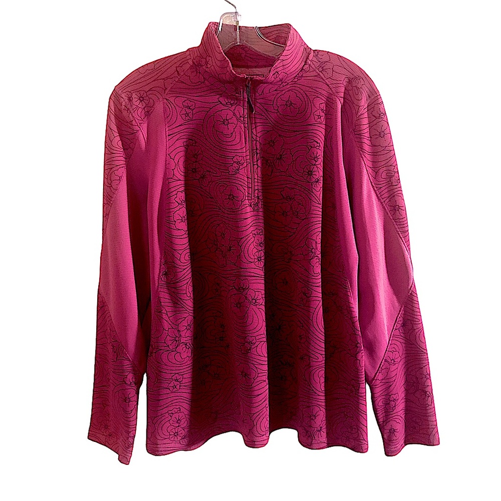 LL Bean Active Quarter Zip Top Fuchsia XL